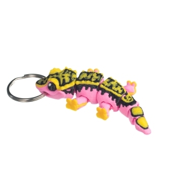 Gekon orzęsiony różowy - brelok do kluczy